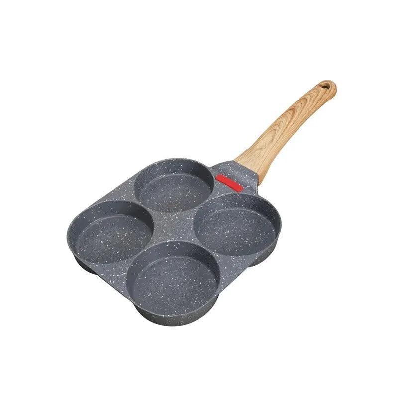4 Compartment Non Stick Frying Pan for Breakfast Eggs Pancakes and Meal Prep