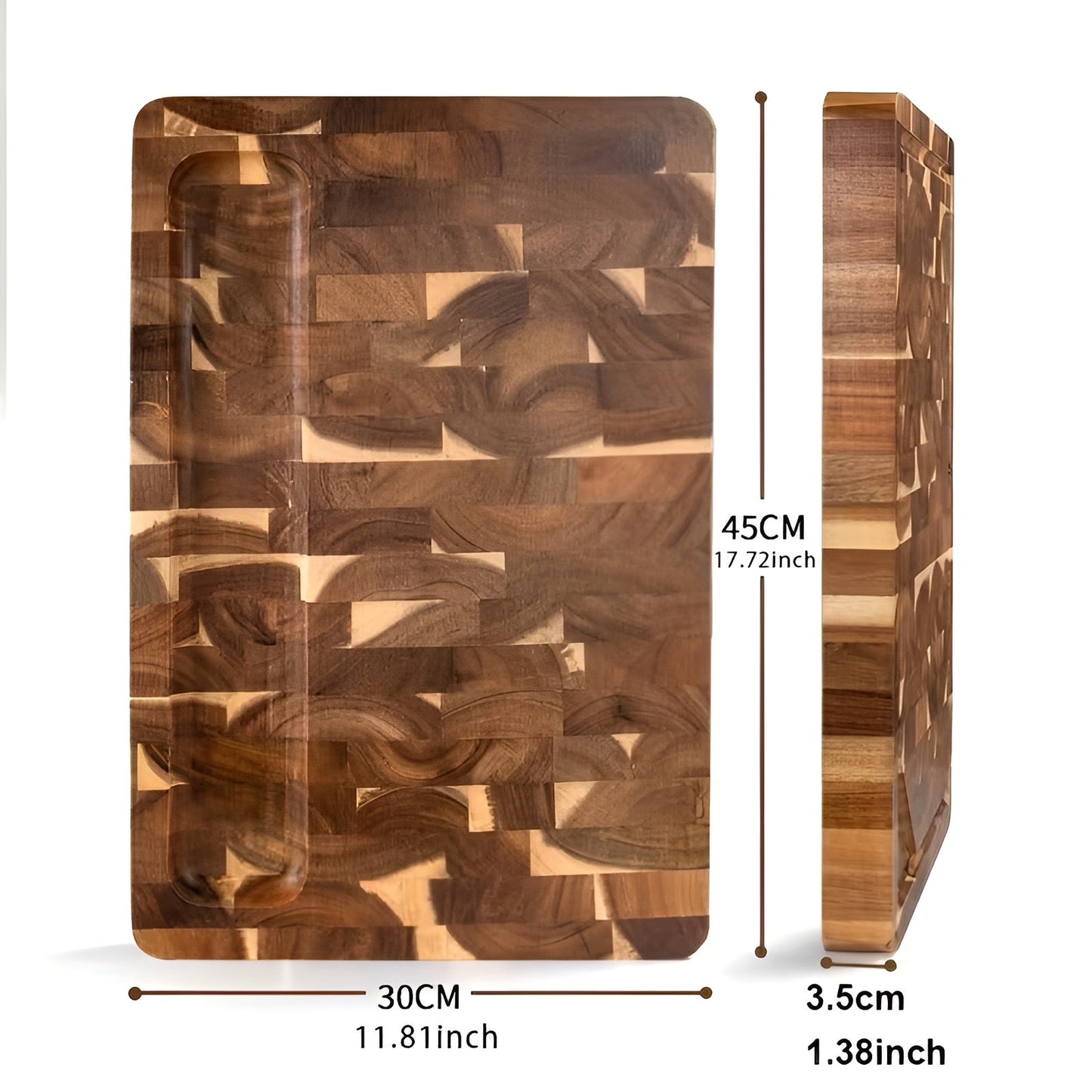 Acacia Wood Cutting Board Leaf Engraved Serving Board