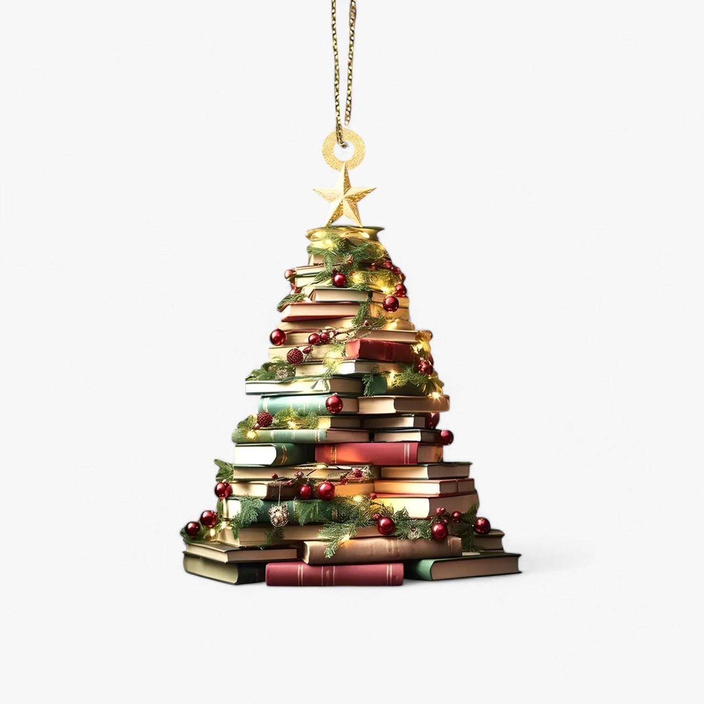 Acrylic Book Lover Christmas Ornament Set