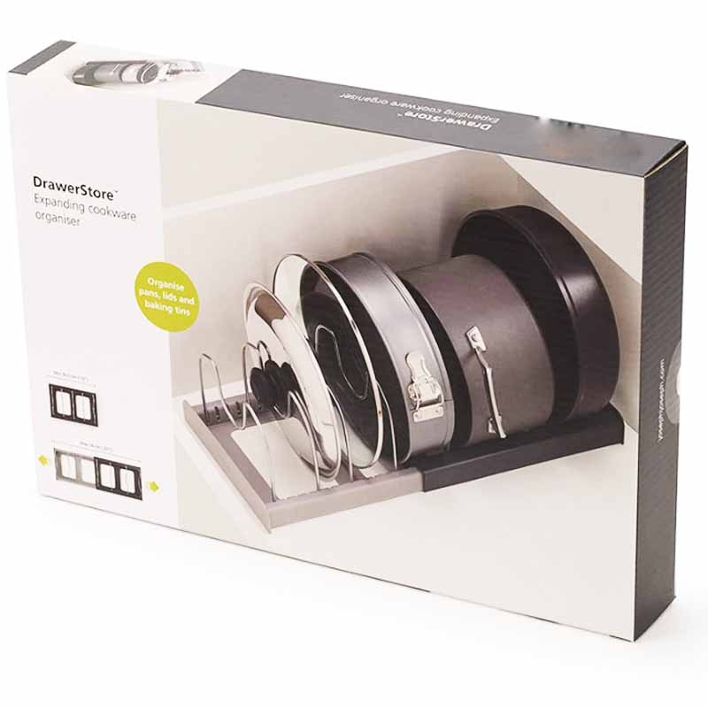 Adjustable Pot Rack Kitchen Organizer Space Saving Pan Holder