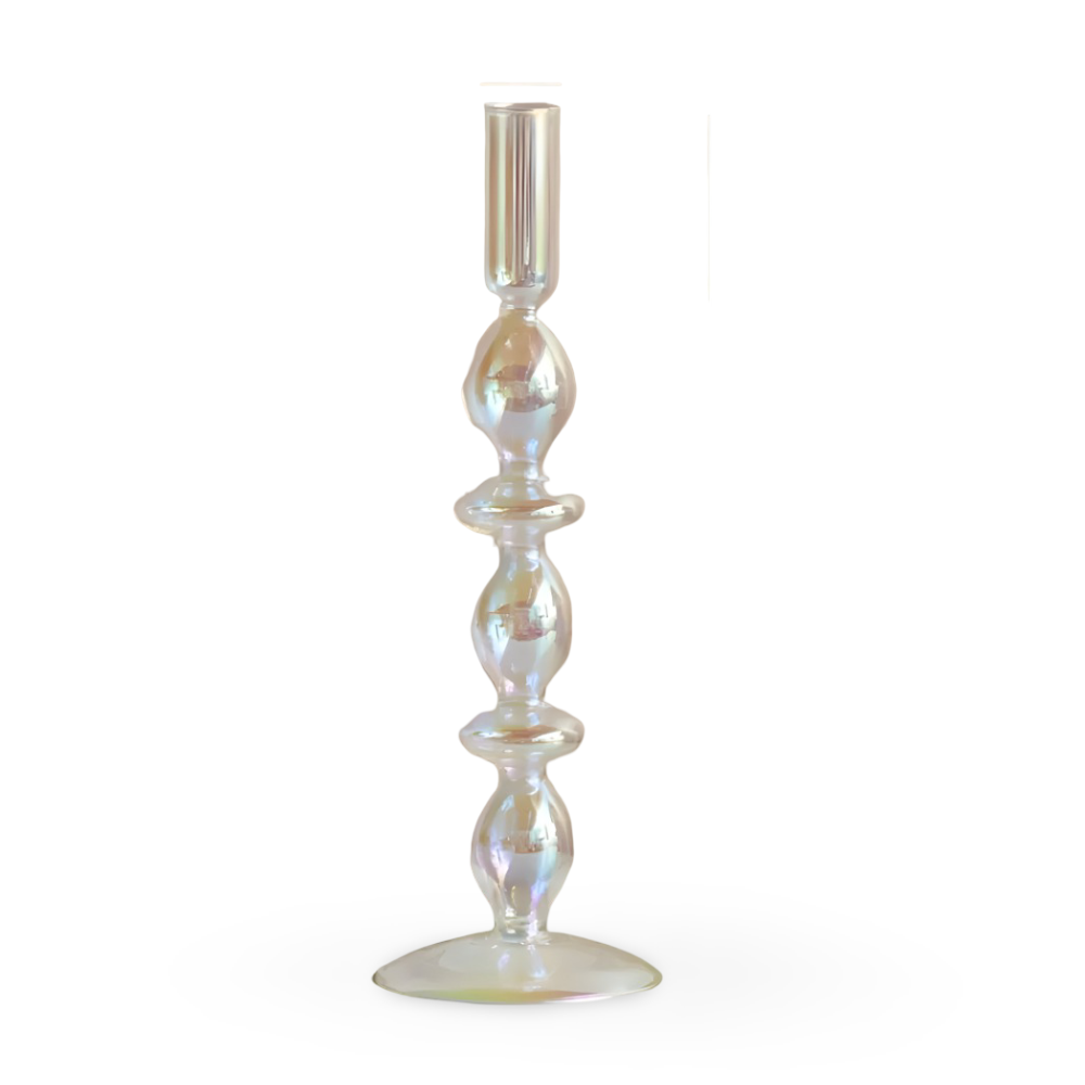 Art Glass Candle Holder Colourful Decorative Vase Ornament