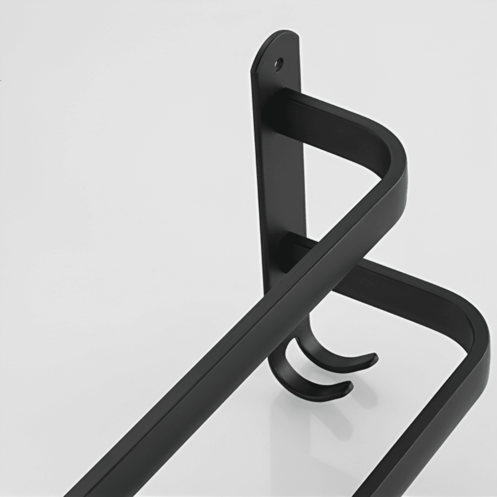 Bathroom Towel Rack With Hooks Wall Mounted Space Saving Towel Holder