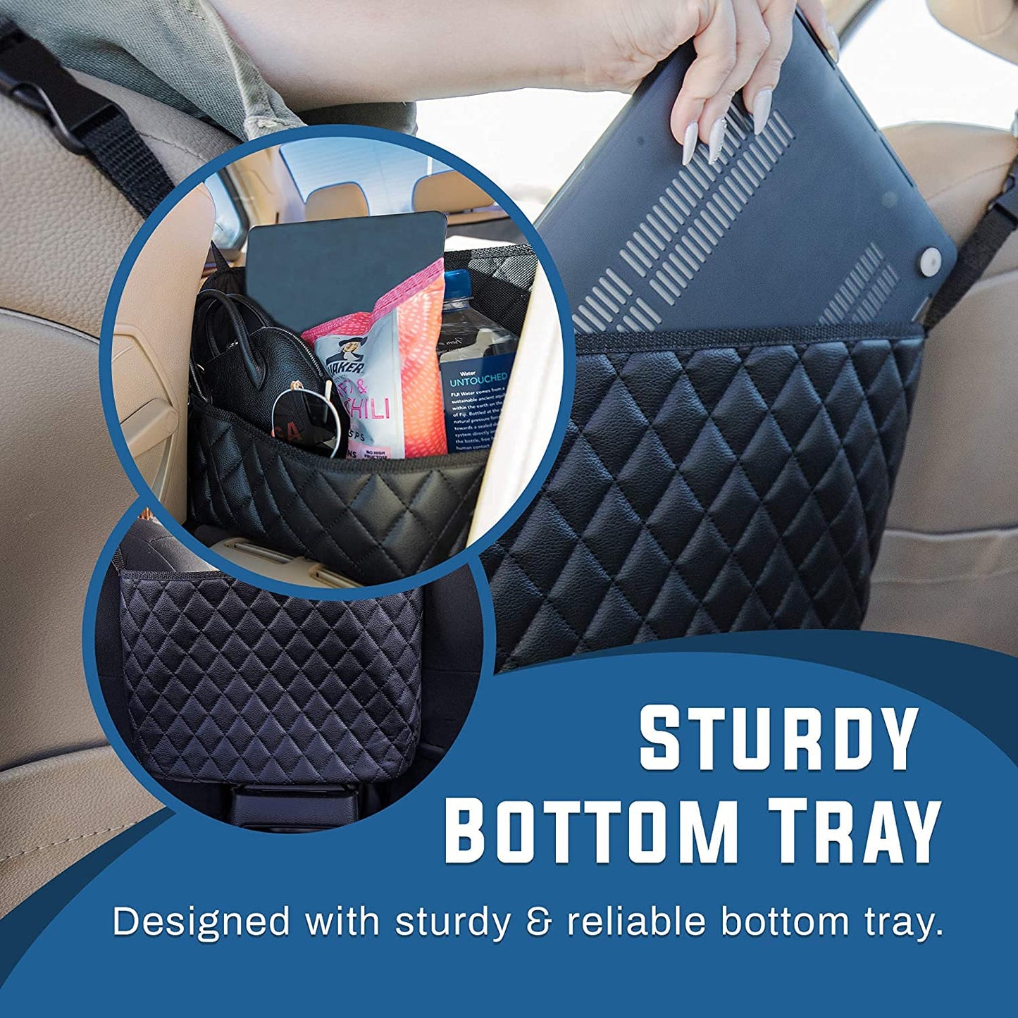 Car Seat Gap Organizer Leather Car Storage Bag Between Seats Console Organizer