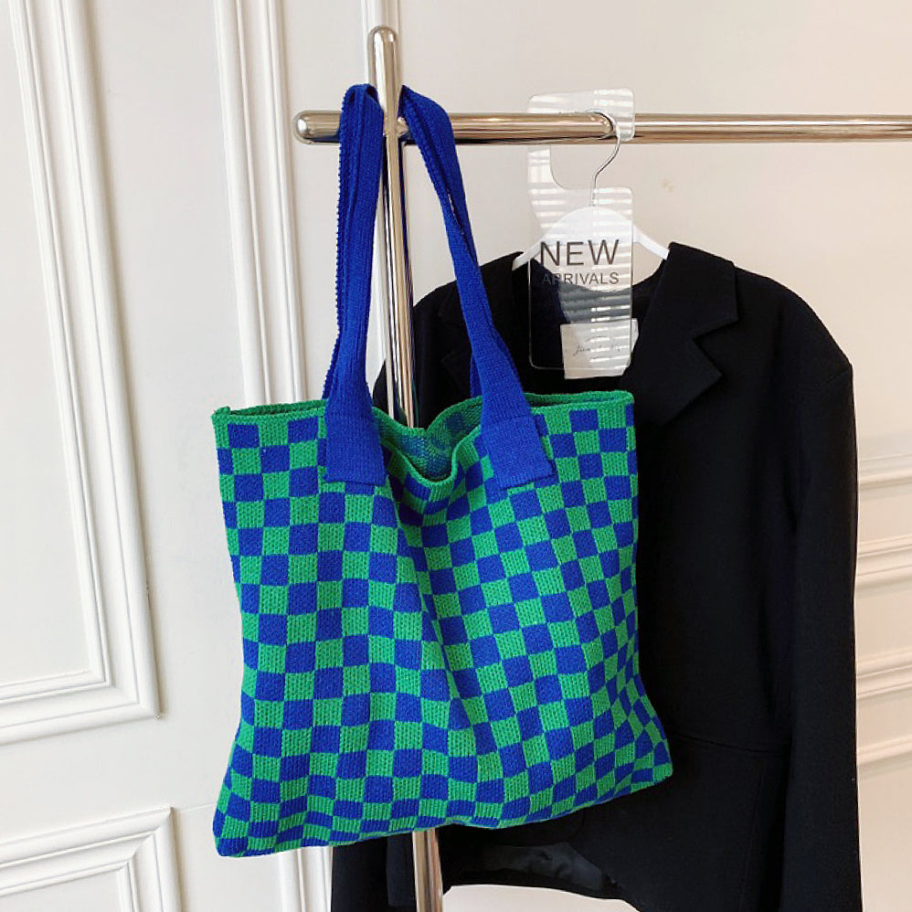 Crochet Shopper Tote Bag Knitted Shoulder Beach Handbag