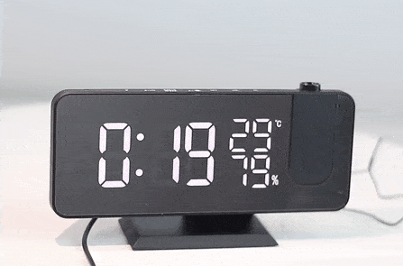 Digital Alarm Clock with LED Display Ceiling Time Projector FM Radio USB Charging Station