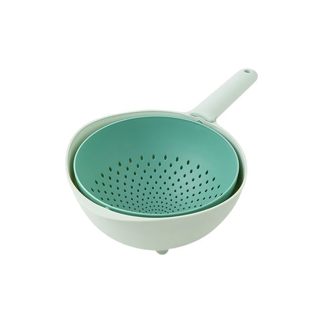 Double Layer Drain Basket Kitchen Dish Drying Organizer