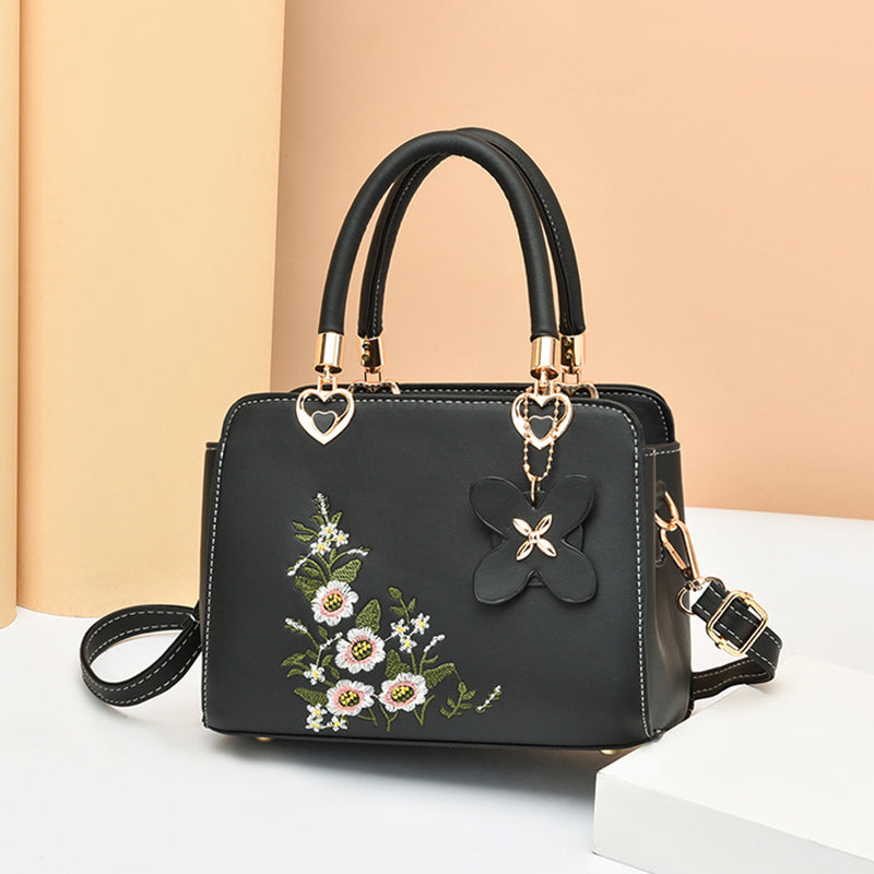 Embroidered Crossbody Bag Elegant Shoulder Handbag for Everyday Style
