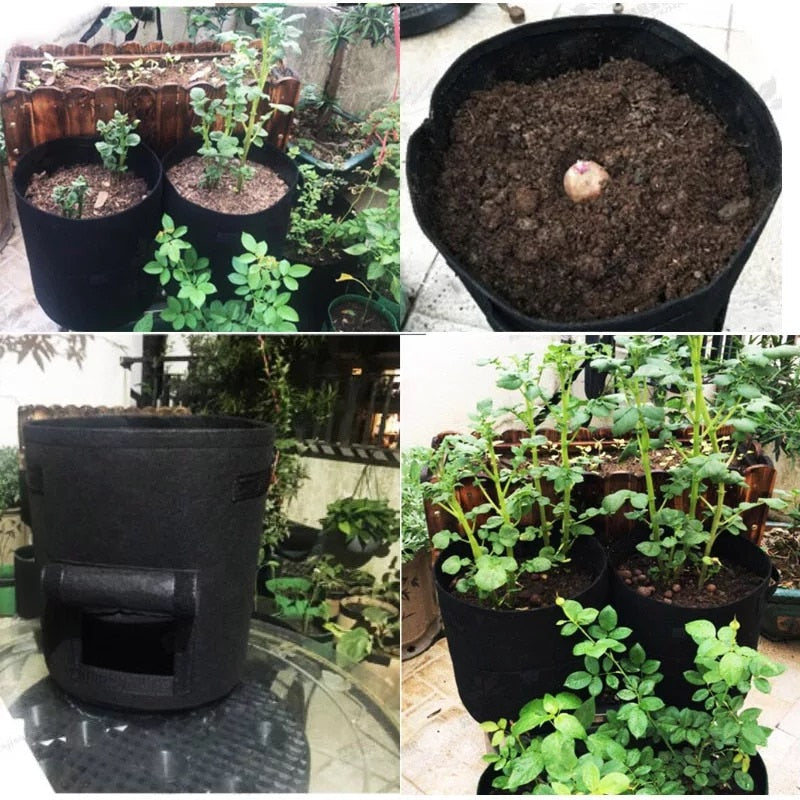 Fabric Grow Bags with Harvest Window for Vegetables