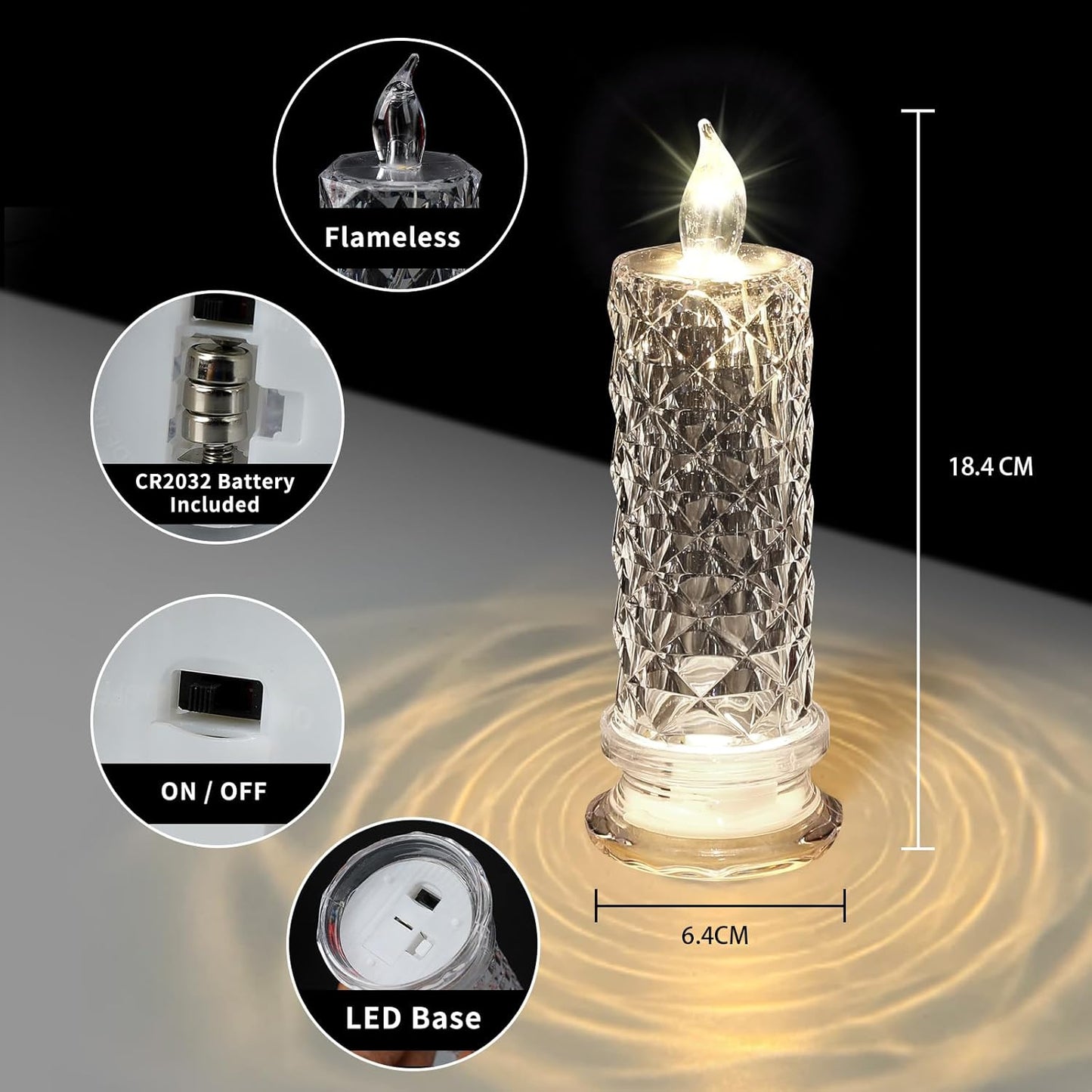 Flameless LED Candles Rose Light Decorative Mood Lighting