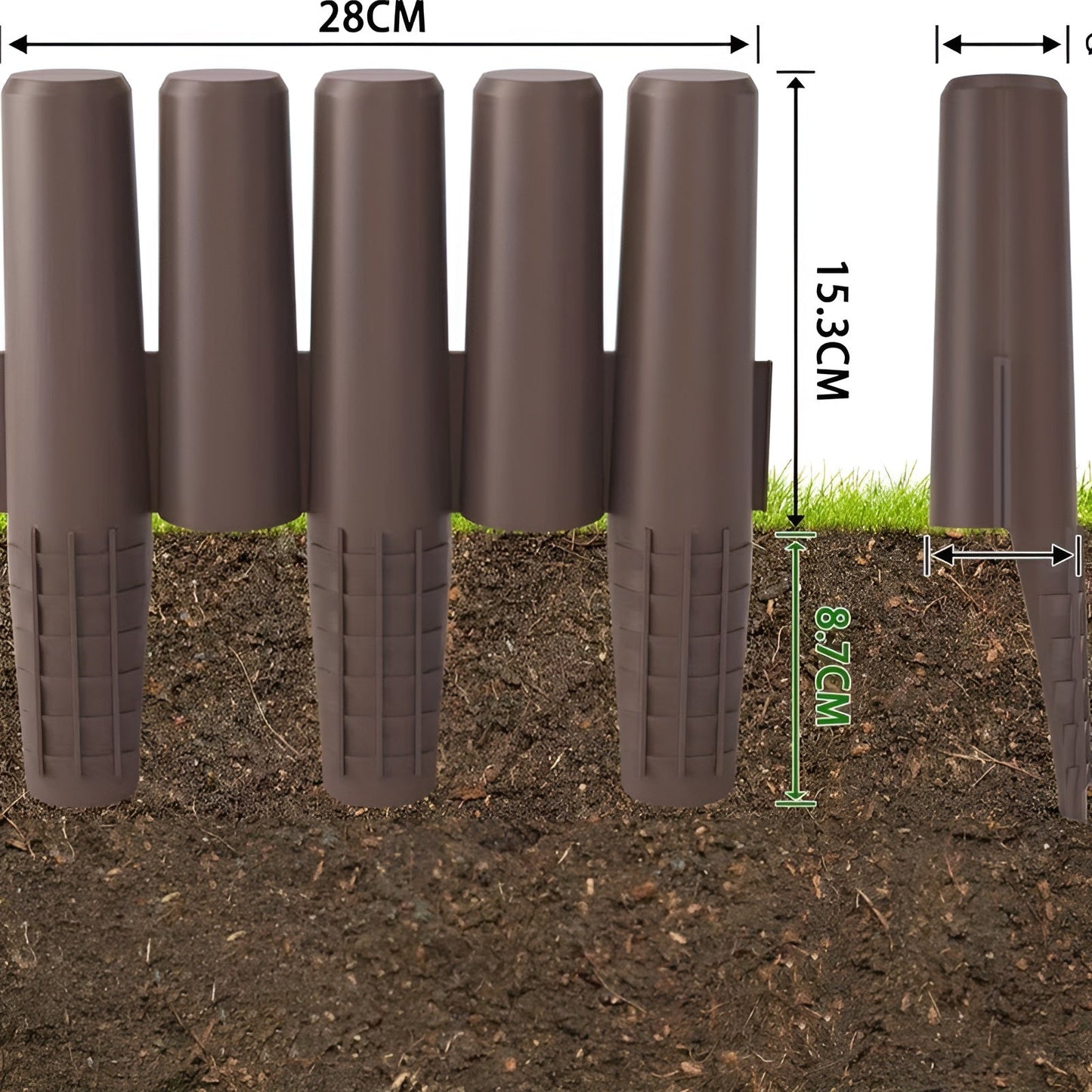 Flexible Garden Border Fence Wood Look Lawn Edging