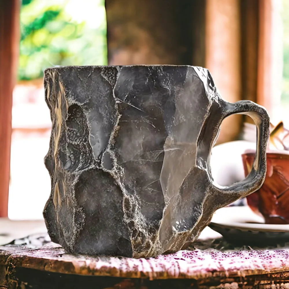 Handcrafted Resin Stone Texture Coffee Mug