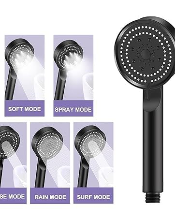 High Pressure Rain Shower Head Black Bathroom Set