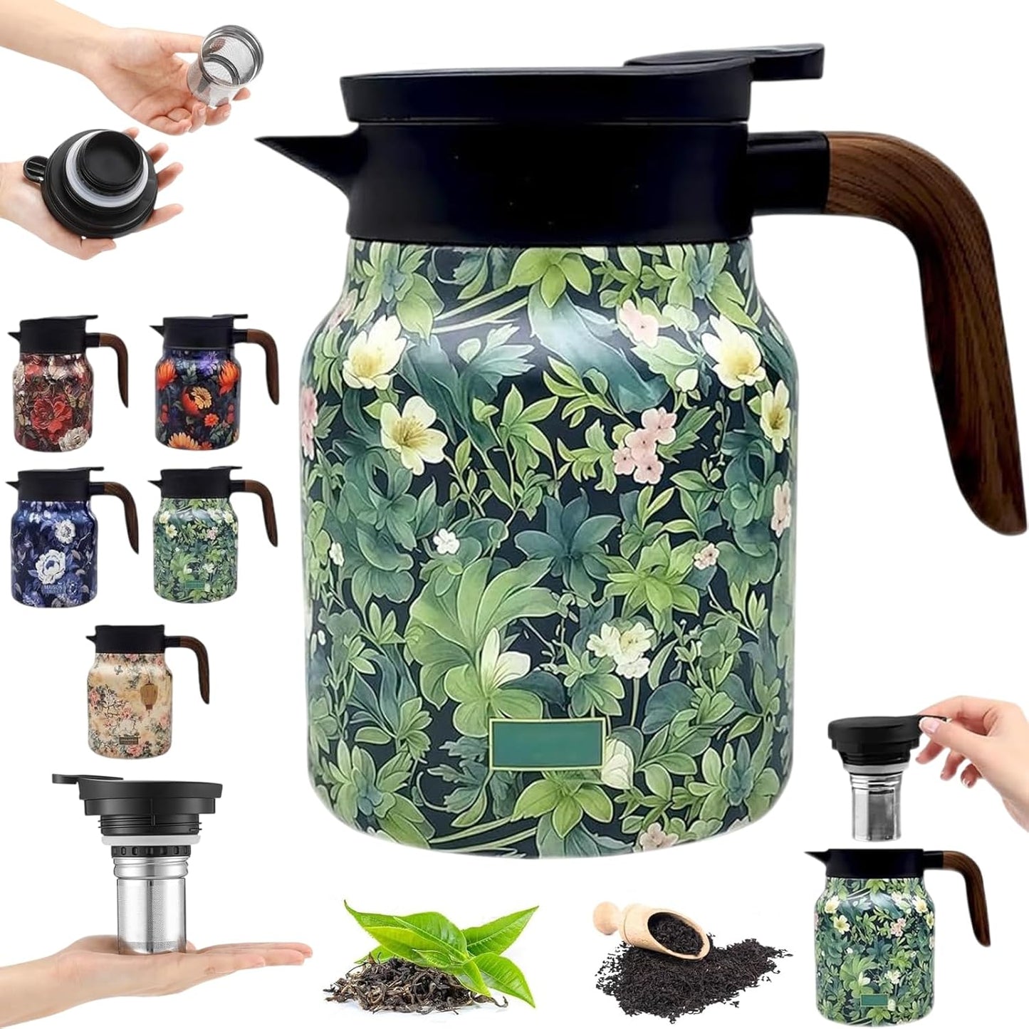 Insulated Tea Pot With Built In Infuser Stainless Steel Thermal Teapot