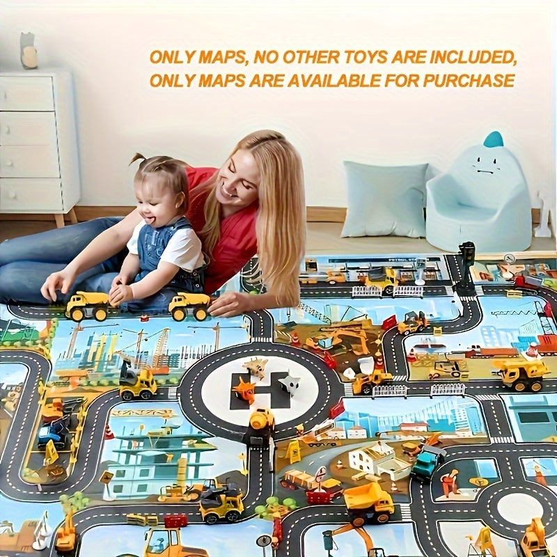 Kids Play Mat Road Track Construction Rug Vehicle Play Carpet