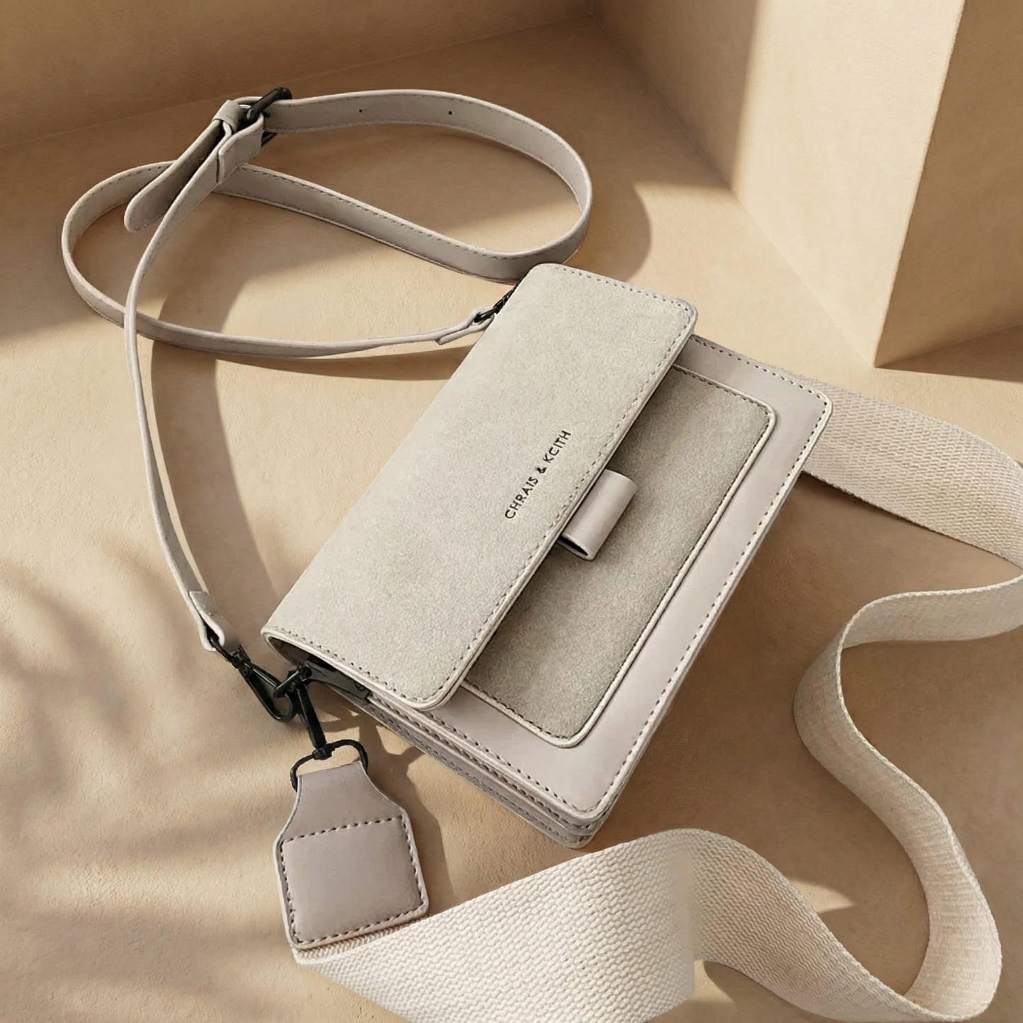 Kristel Crossbody Bag with Flip Closure and Adjustable Strap