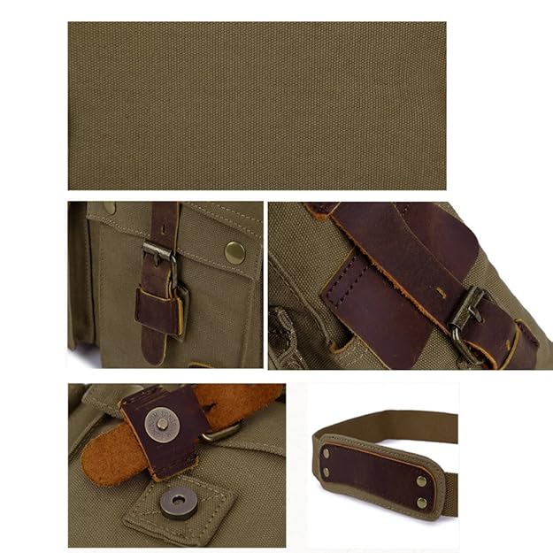 Large Capacity Mens Canvas Crossbody Bag Durable Shoulder Messenger Bag For Travel And Daily Use