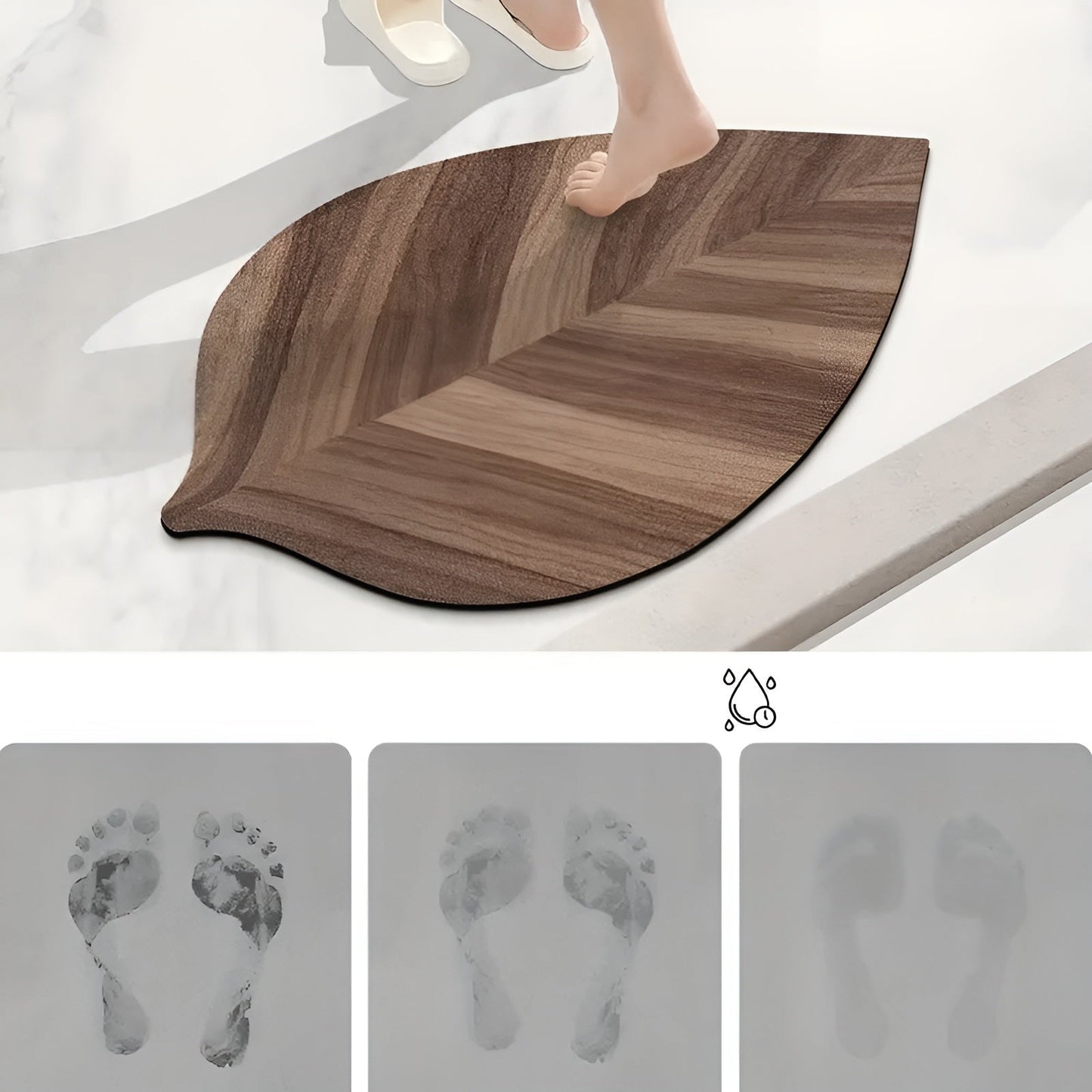 Leaf Shape Bathroom Mat Absorbent Quick Dry Floor Rug