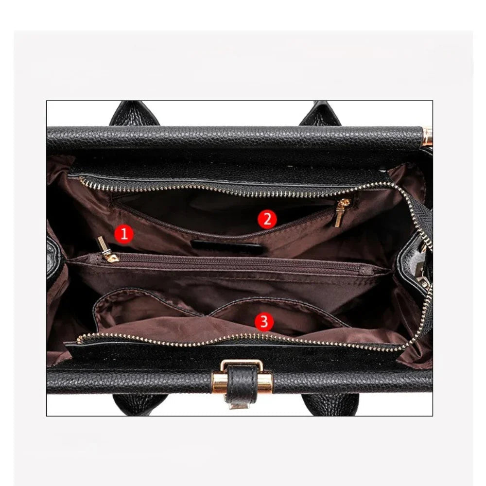 Luxury Crocodile Embossed Leather Shoulder Handbag for Women