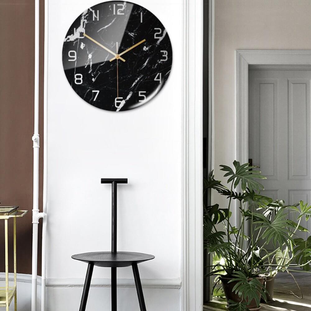 Luxury Marble Wall Clock Silent Modern Acrylic Home Decor