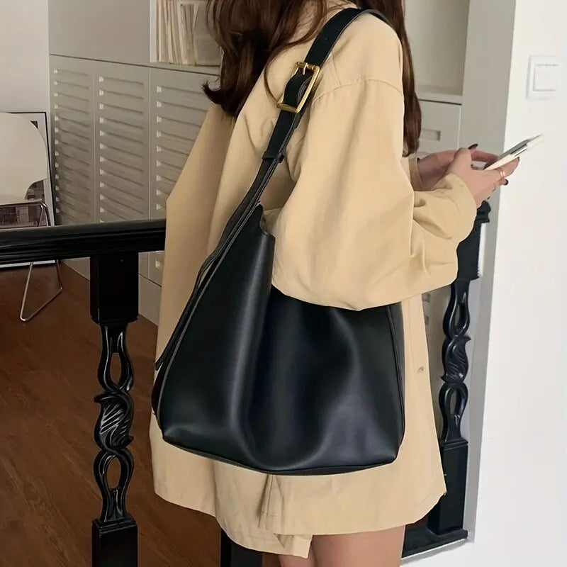 Luxury PU Leather Shoulder Bag Elegant Everyday Tote