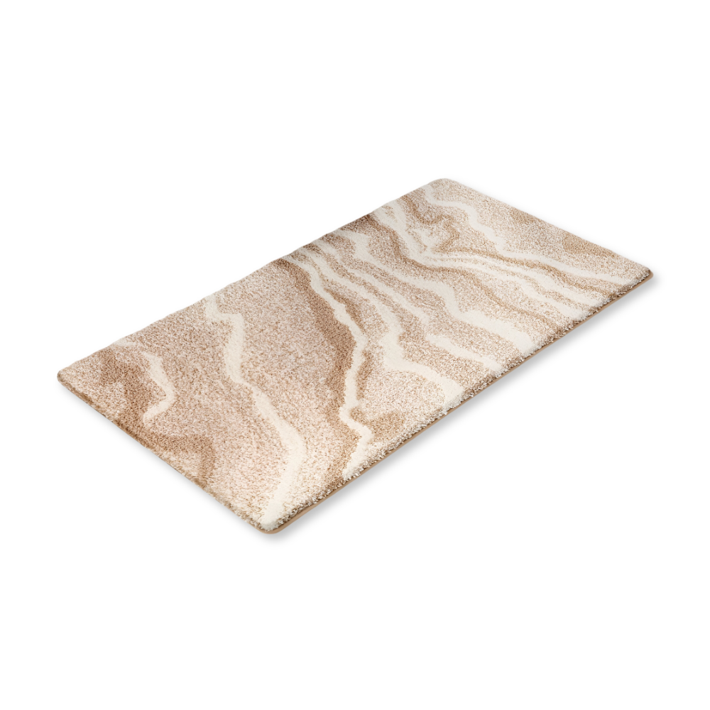 Marble Pattern Plush Bath Mat Non Slip Absorbent Bathroom Rug