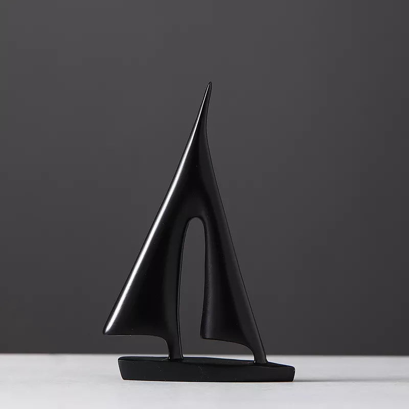 Maritime Sailboat Sculpture Elegant Minimalist Home Decor Accent