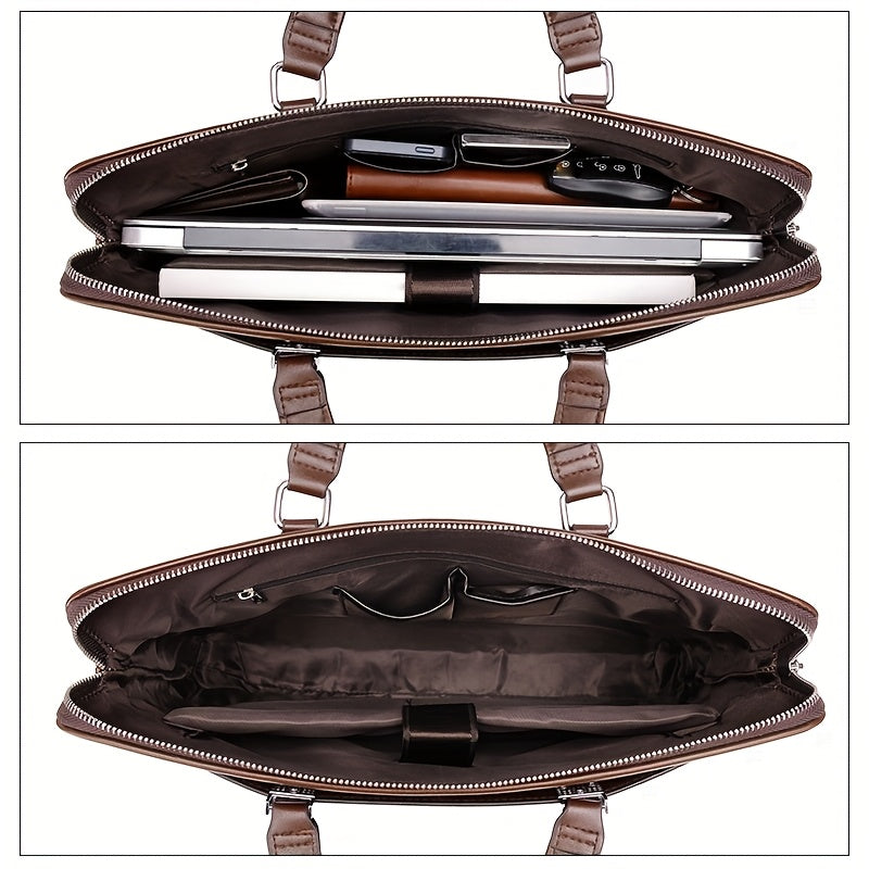 Mens Briefcase Set PU Leather Office Laptop Handbag