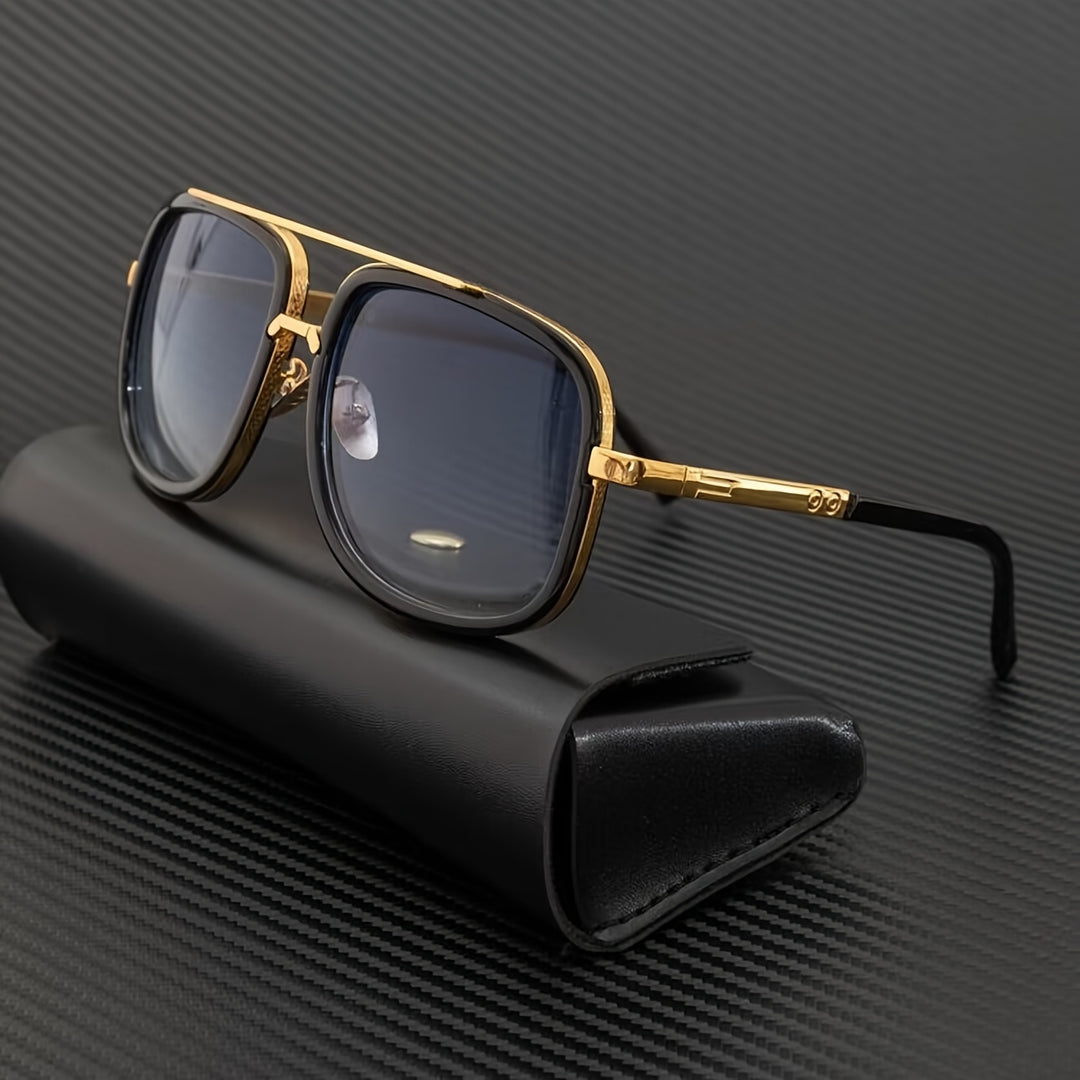 Mens Gradient Sunglasses Copper Frame Casual Luxury Eyewear