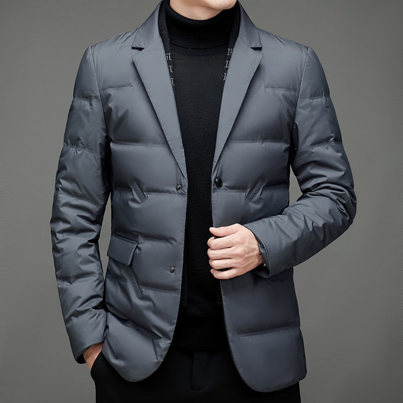 Mens Lined Blazer Coat Classic Formal Business Jacket