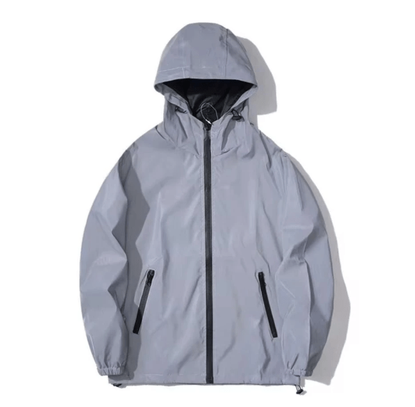 Mens Reflective Softshell Jacket Hooded Outdoor Windbreaker