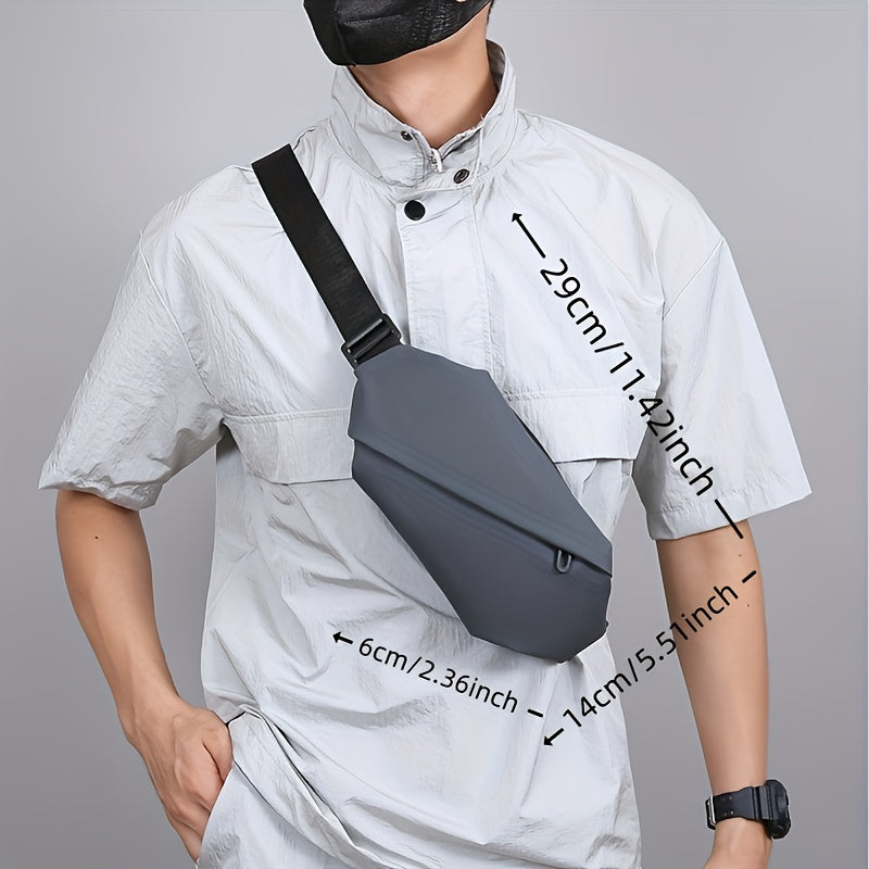Mens Sling Bag PU Leather Outdoor Crossbody Chest Bag