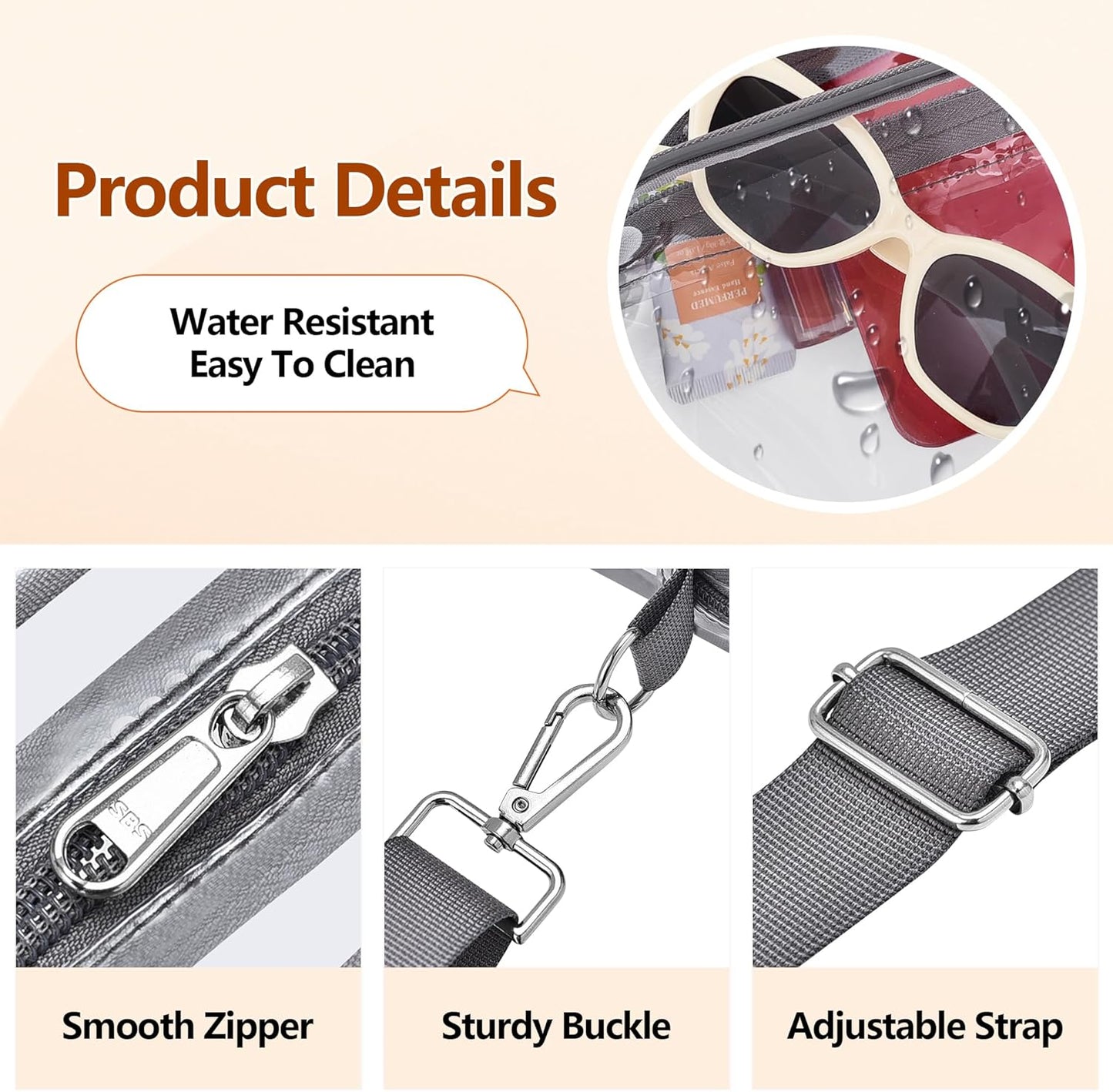 Mini Transparent Handbag with Removable Strap β Compact Clear Purse for Everyday and Events