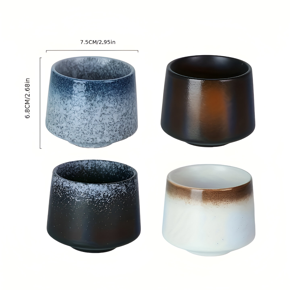 Nordic Ceramic Coffee Cup Set Retro Espresso Tea Mugs