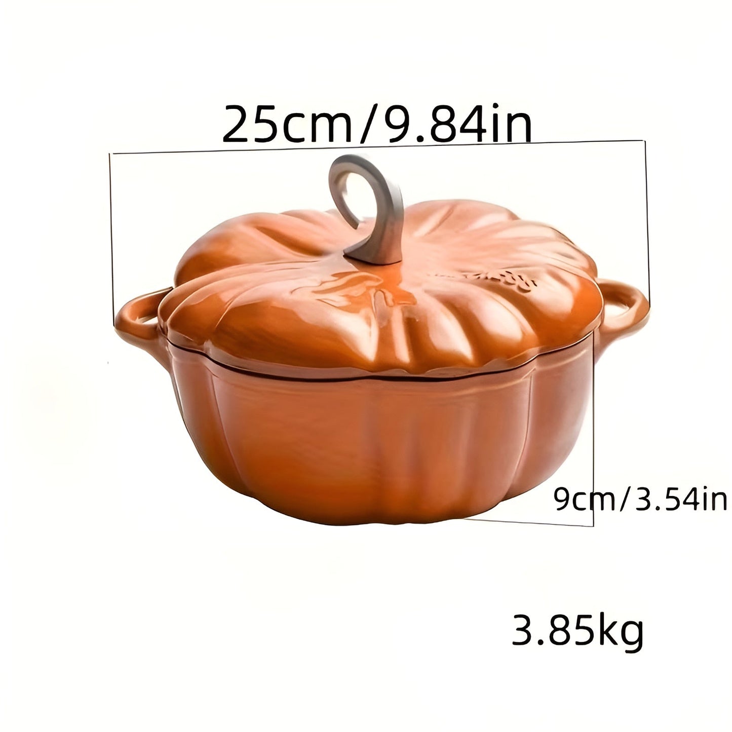 Pumpkin Enamel Cooking Pot Soup Stew Casserole Pan