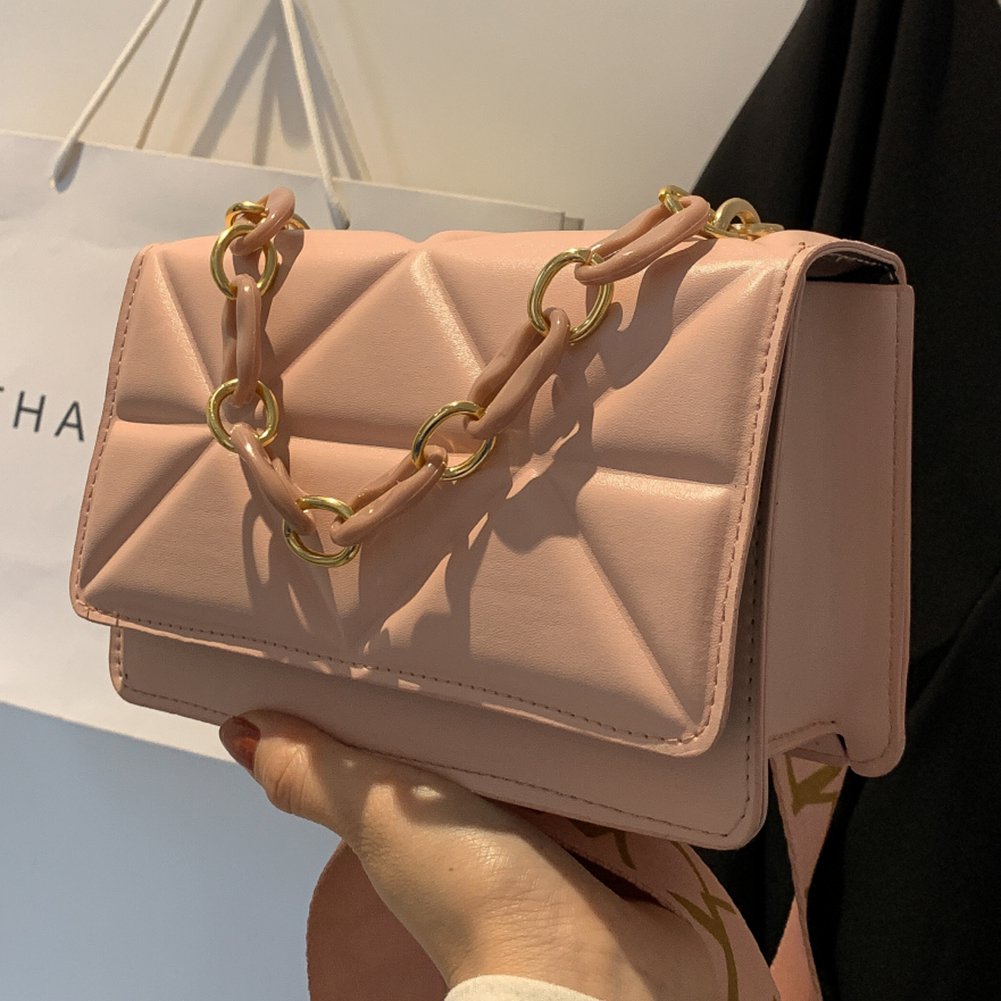 Quilted Crossbody Handbag Chain Strap Womens Fashion Shoulder Bag