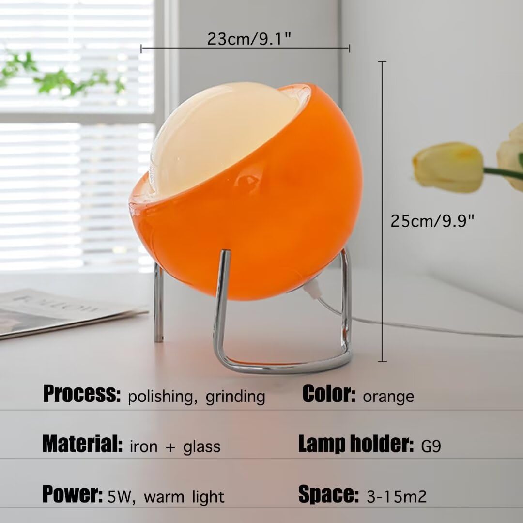 Retro Glass Table Lamp Nordic Style Ambient LED Night Light