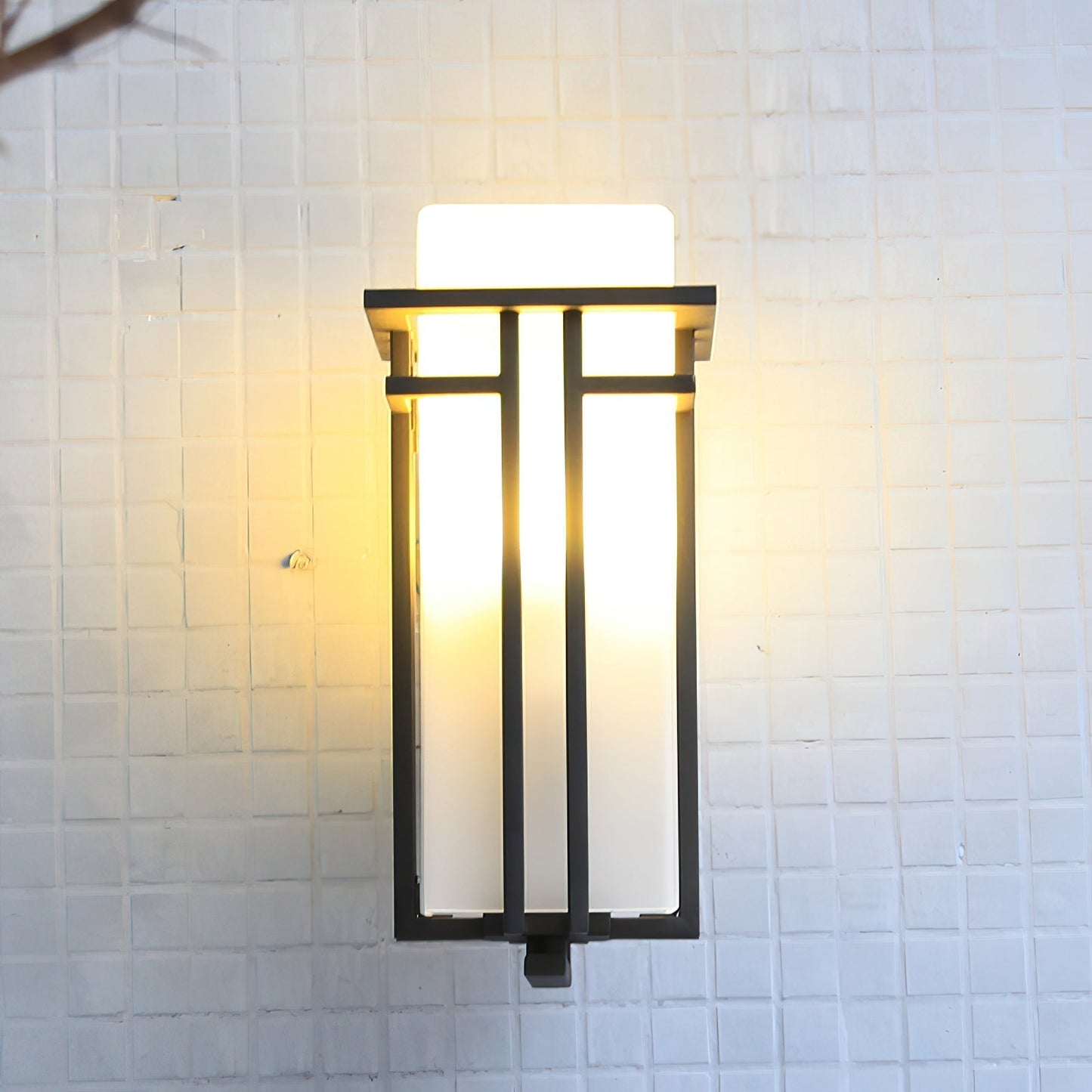 Retro Outdoor Wall Lantern Waterproof Iron Glass Light