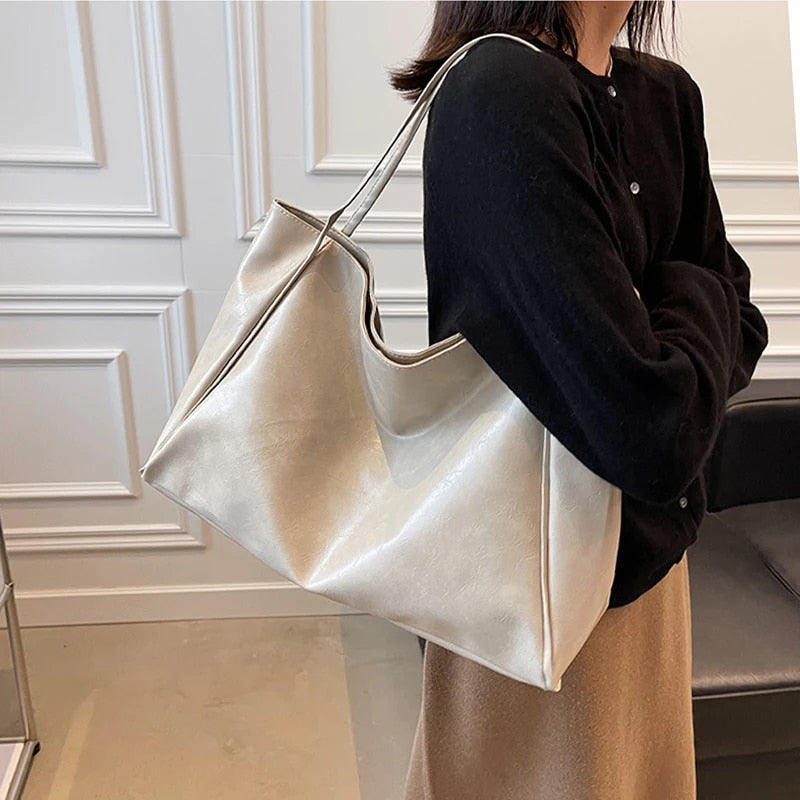 Retro PU Leather Shoulder Bag Womens Vintage Handbag