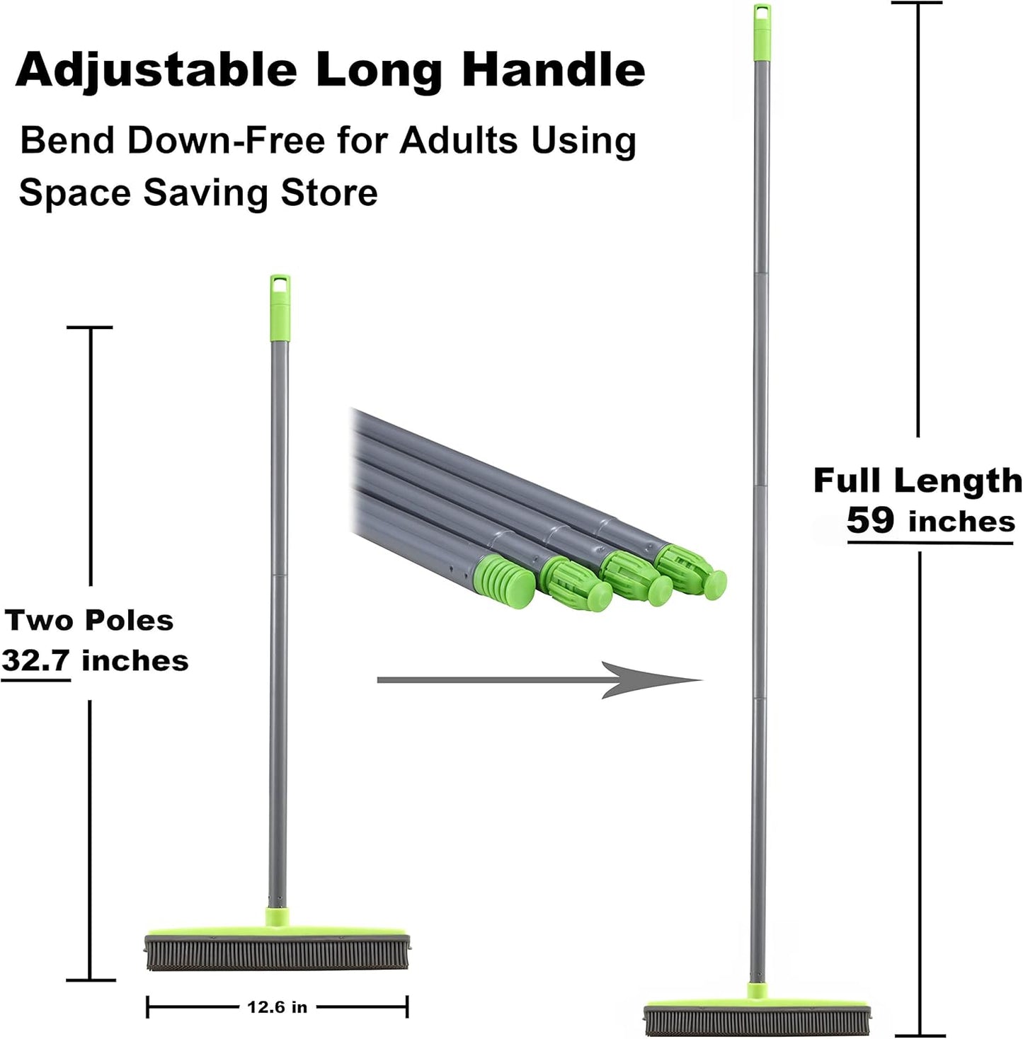 Rubber Broom Floor Cleaner Pet Hair Remover Sweeping Brush For Carpet Tile Hardwood