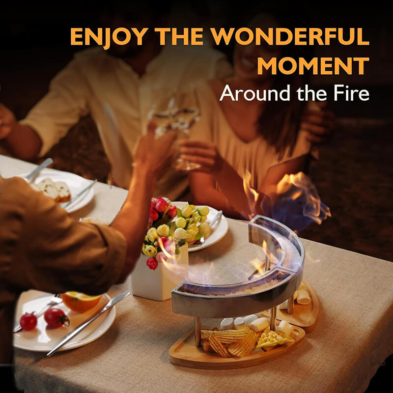 Smokeless Tabletop Fire Pit Bio Ethanol Indoor Outdoor Mini Fireplace Portable