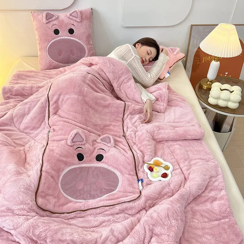 Soft Blanket Pillow Set Plush Cozy Bedding Comfort Set