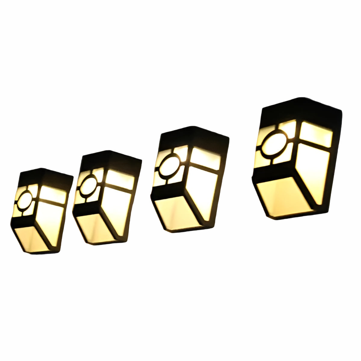 Solar LED Wall Lights Outdoor Waterproof Garden Lamp Set