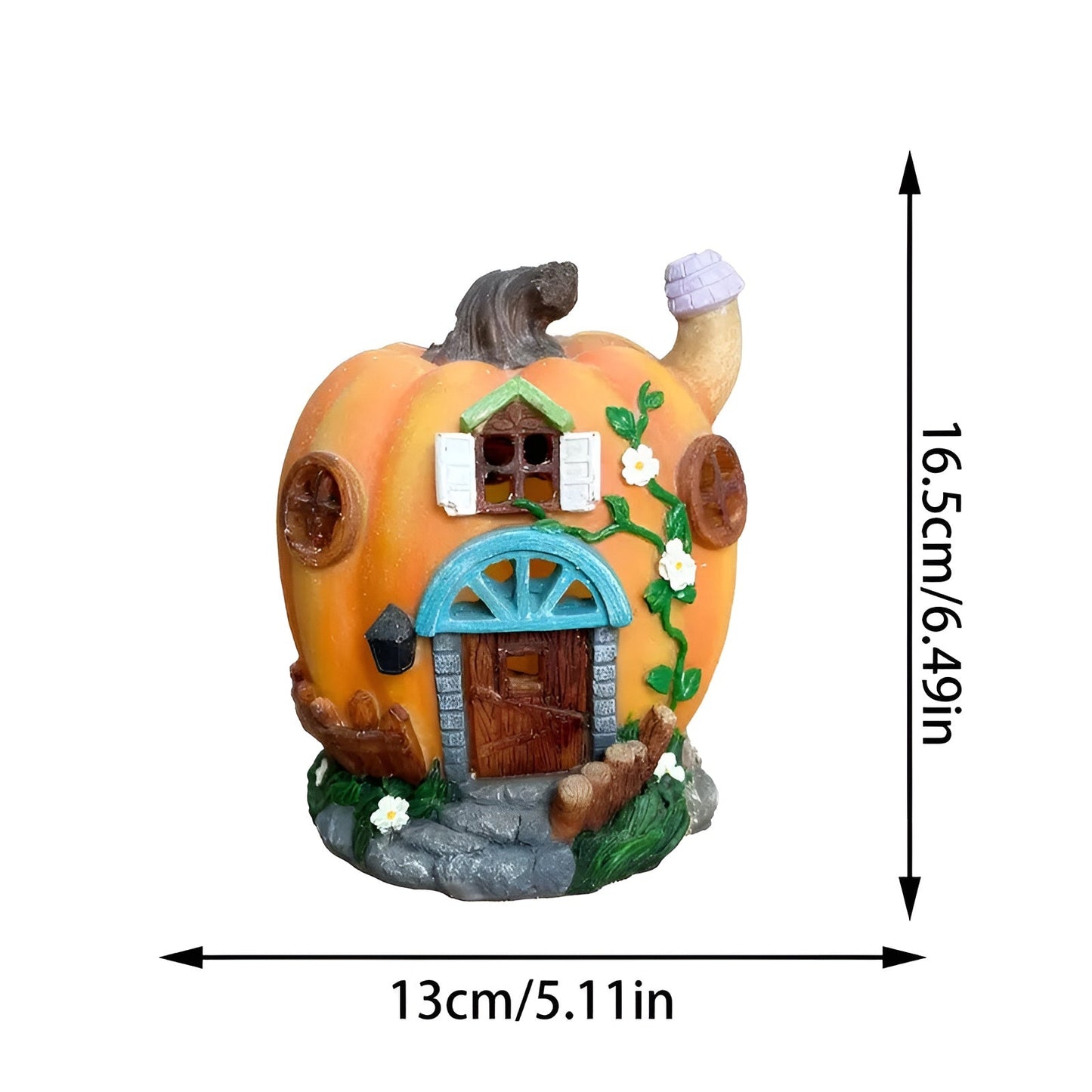Solar Pumpkin House Garden Light Rustic LED Outdoor Decor