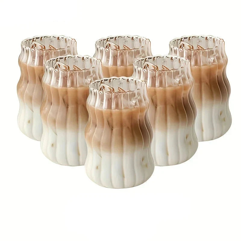 Transparent Glass Tumbler Set Heat Resistant Coffee Tea Cups