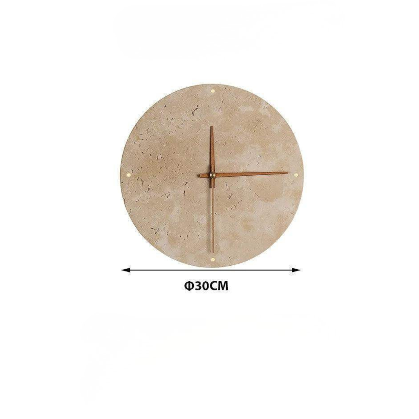 Travertine LED Wall Clock Minimalist Natural Stone Decor