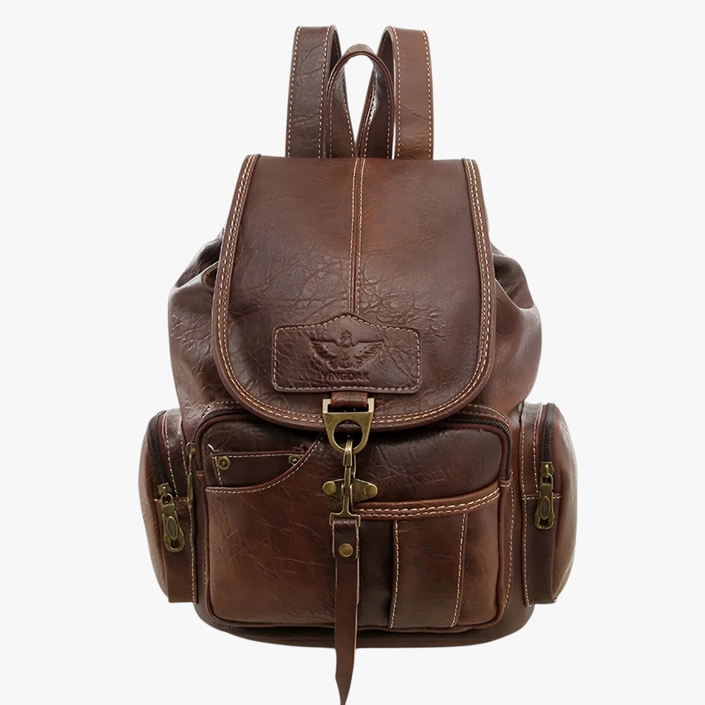 Vintage Leather School Backpack Womens Large Capacity Travel Bag