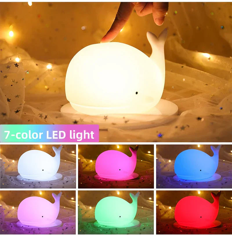 Walrus Night Light with Color Changing LED Soft Glow Lamp for Kids