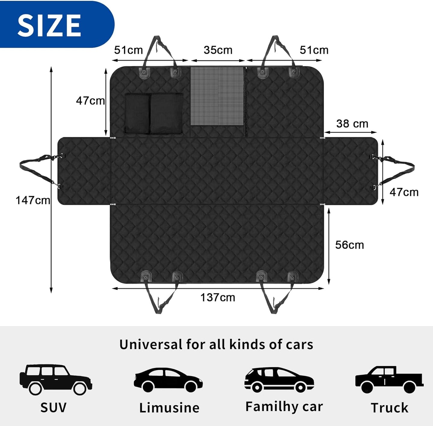 Waterproof Dog Car Seat Cover Hammock Travel Protector