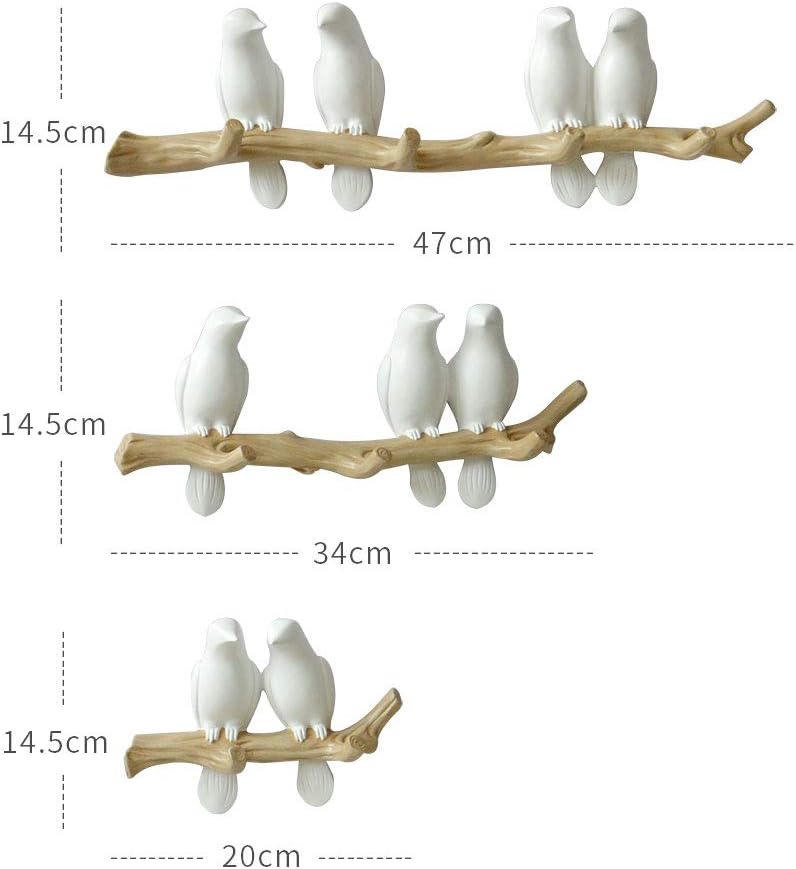 Wooden Wall Coat Rack Bird Design Decorative Hooks For Jackets Bags Hats