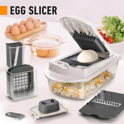 10 in 1 Vegetable Chopper with 8 Interchangeable Blades Container